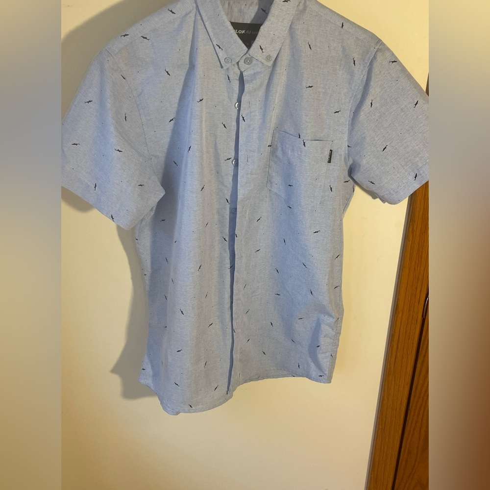 Molokai Surf Company Graphic Button-Up, Size Medium